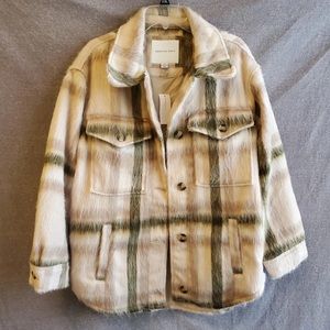 American Eagle Brushed Check Oversized Shacket